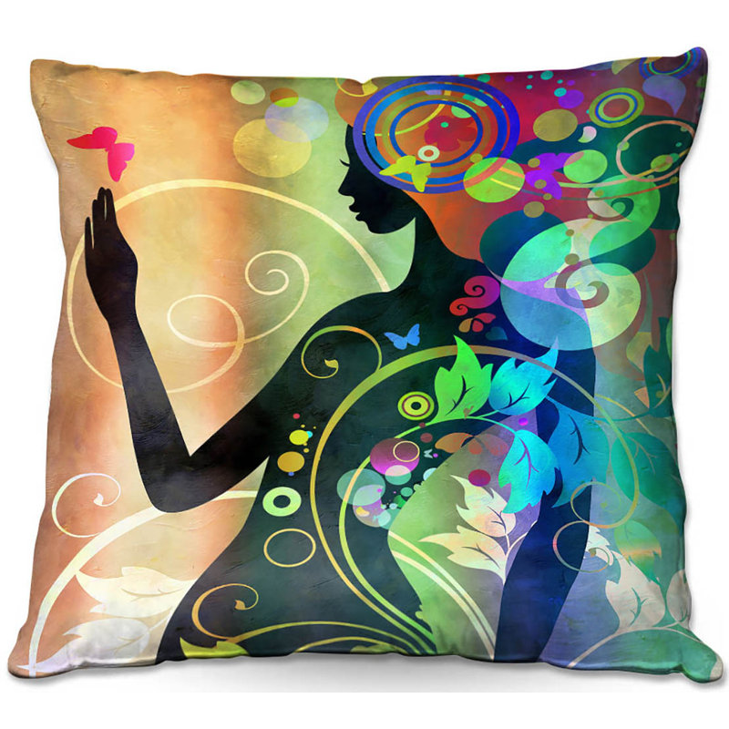 Couch Wondrous Rainbow 4 Square Throw Pillow, 16" x 16"