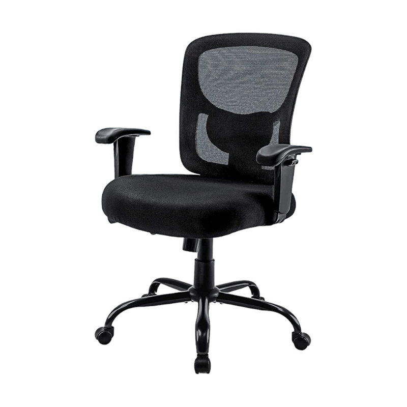 Fauteuil de direction pivotant en tissu noir