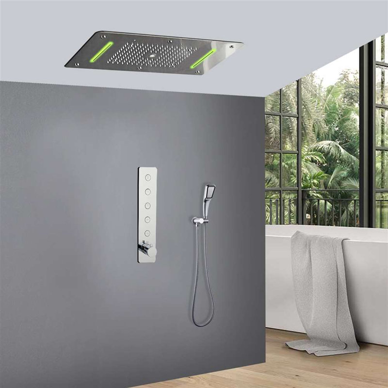 Système de douche thermostatique encastré chromé Andria