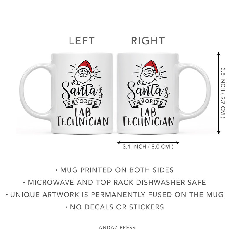 Tasse à café de technicien de laboratoire favorite du père noël