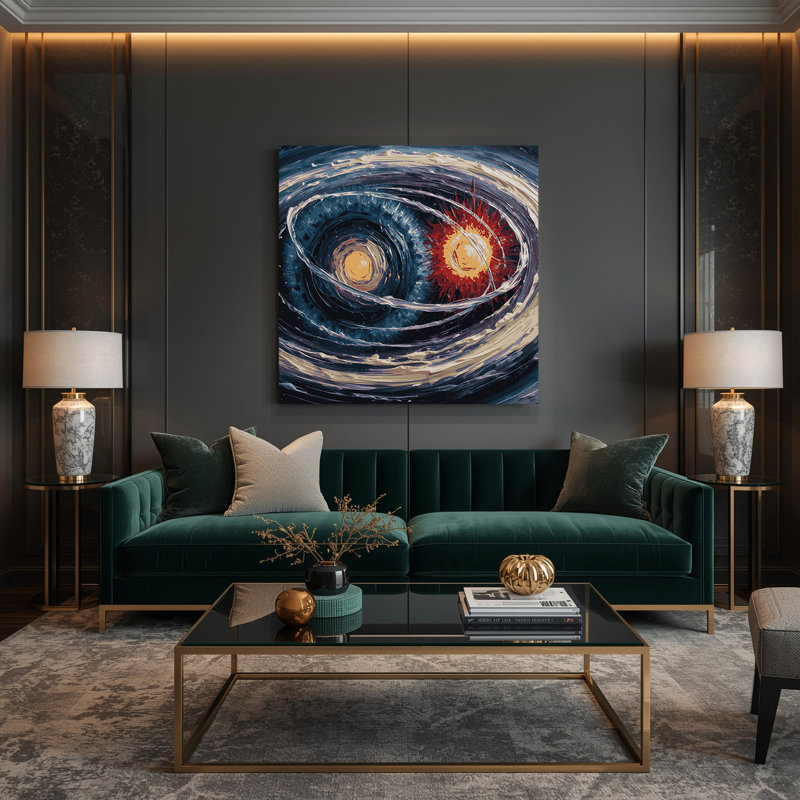 Art mural sur toile gris, H 32 po x l 32 po