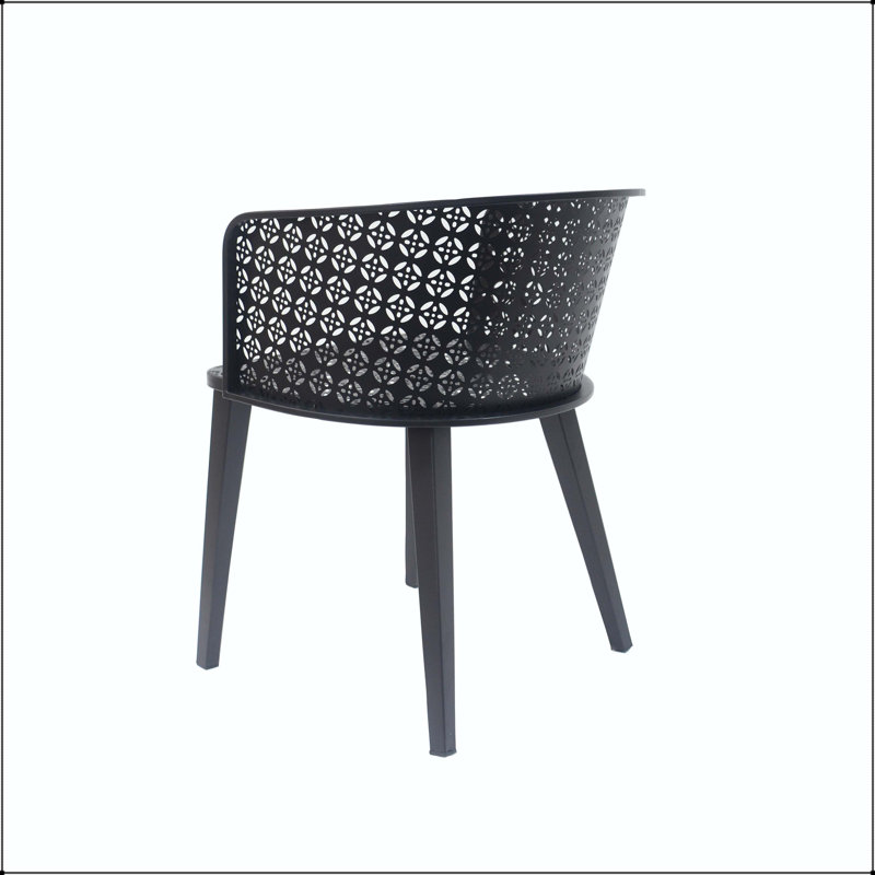 Chaise de salle à manger d'extérieur en fer avec finition antirouille (ensemble de 2)