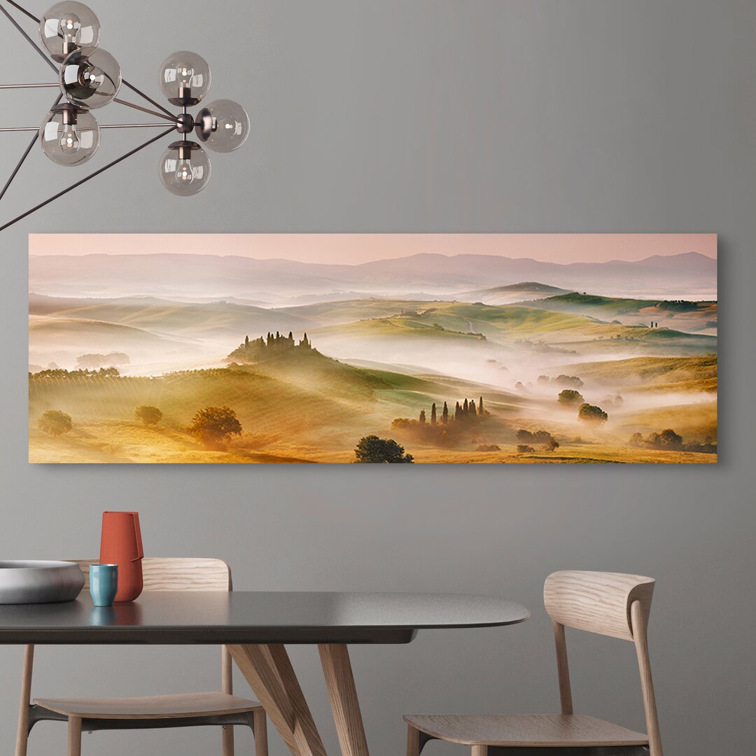 Leinwandbild Val D'Orcia Panorama, Siena, Tuscany von Frank Krahmer