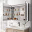 Armoire de salle de bain 36 po x 30 po avec miroir de brouillard - meuble-lavabo à DEL, portes doubles, contrôle de luminosité 3000k 6000k, porte de pharmacie avec rangement et zone de couleur réglable-166388045
