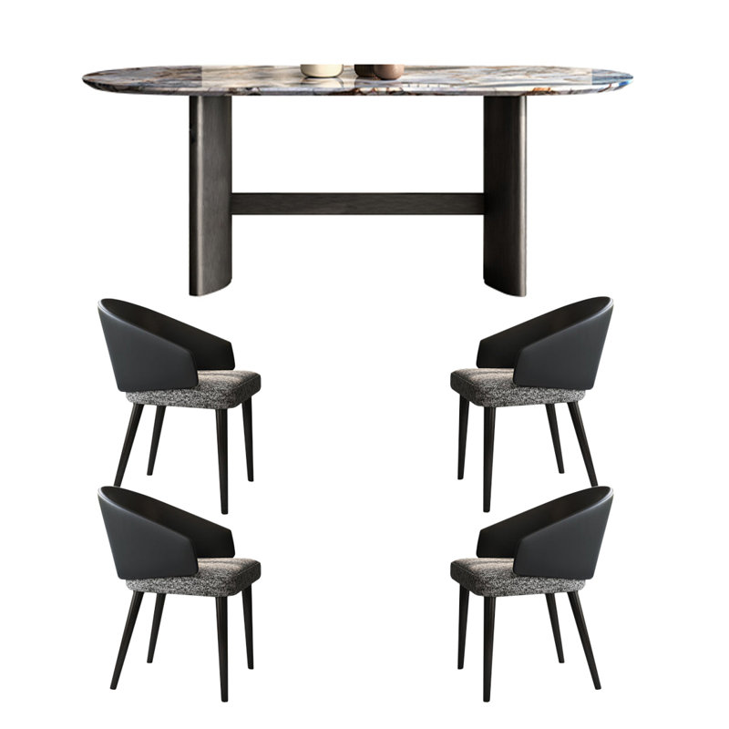 Ensemble de salle à manger ovale, H 29,52 po x L 78,74 po x l 35,43 po
