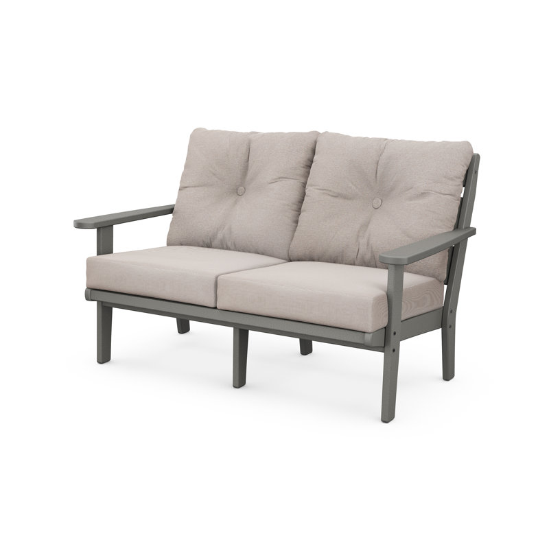 Causeuse Sarahi POLYWOOD x Sol 72, Gris ardoise, Revolution® toile de jute dune
