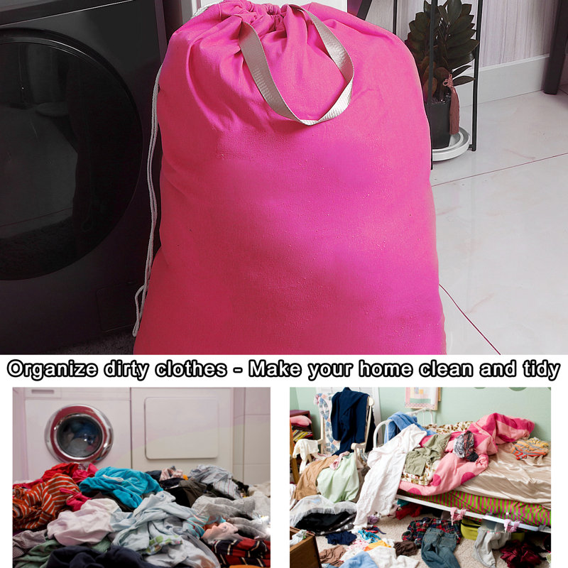 Sac à linge en tissu, Rose vif