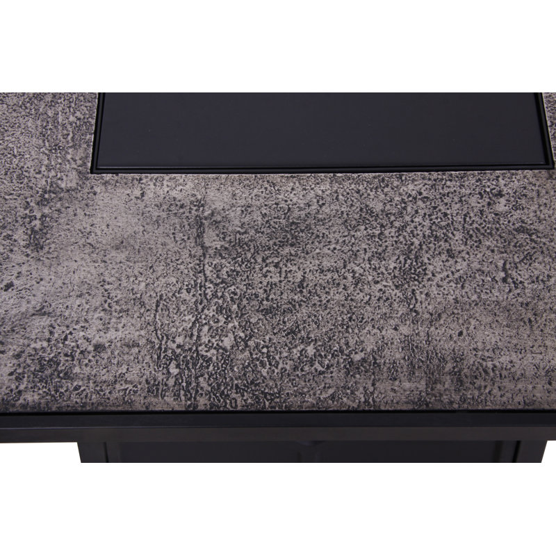 32-Inch Square Stone Gas Fire Pit Table