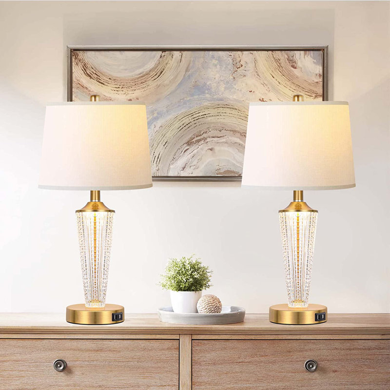 Lampe de table USB en métal Marietha