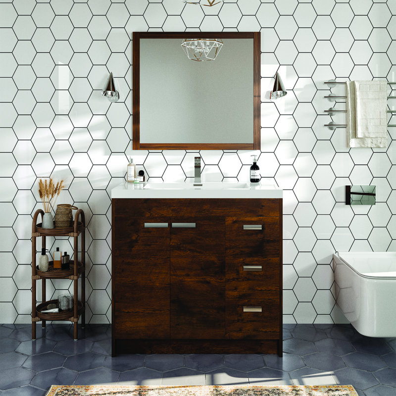 Wauconda 35" Single Bathroom Vanity Set, Rosewood