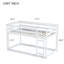 Lit superposé simple au-dessus d'un lit simple en bois massif avec échelle en bois massif et plateforme en lattes renforcées, blanc