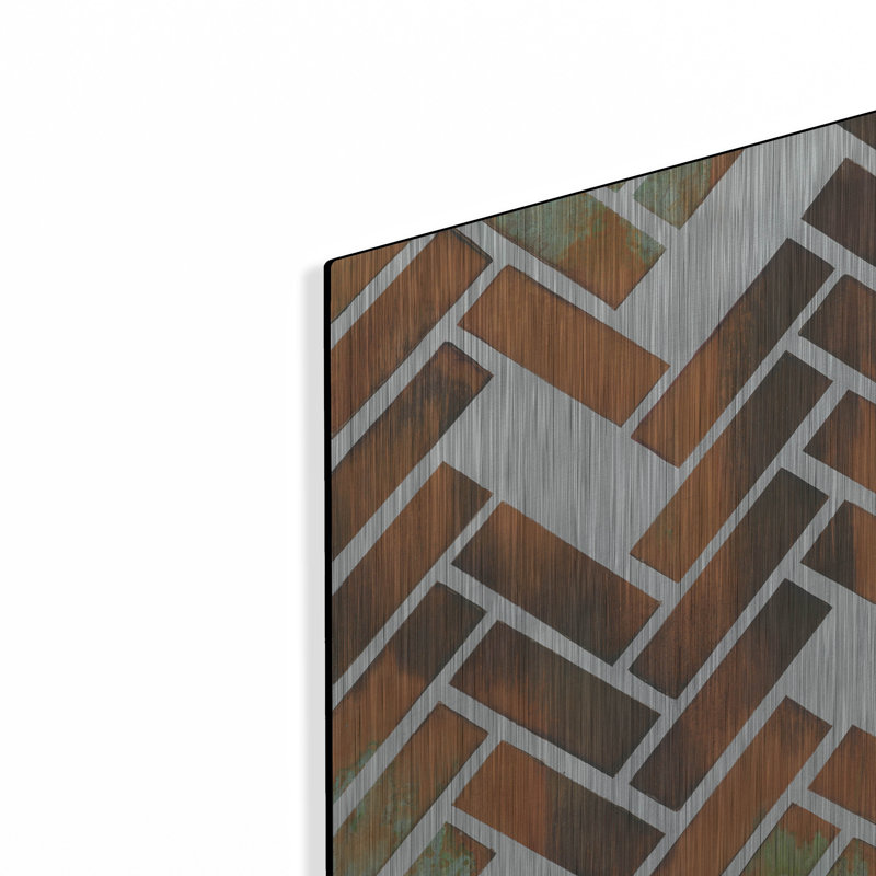 «Herringbone I» par Britt Hallowell, H 12 po x l 12 po
