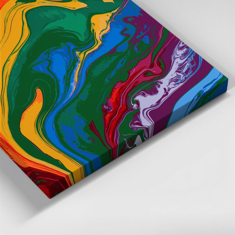 Abstract Fluid Art 35 Orange Canvas Wall Art, 14" H x 11" W