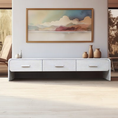 Console neutre en bois massif 71 po Neutral