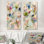 Minimalisme abstrait dans des tons roses et verts - ensemble de 2 reproductions d'art murales modernes en métal