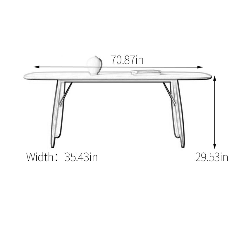Table de salle à manger Cicada, H 29,53 po x L 70,87 po x l 35,43 po