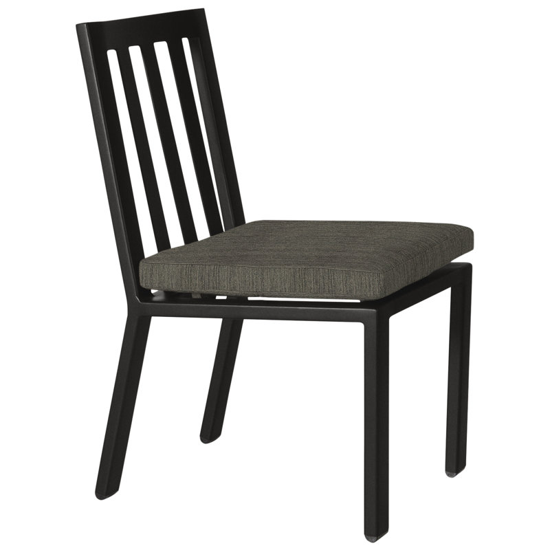 Aris Outdoor Dining Side Chair, Mainstreet Latte, Carbon Black