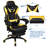 RAYS Reclining Ergonomic Faux Leather Swiveling PC & Racing Game Chair with Footrest-41302459