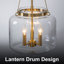 Lustre tambour 3 lumières avec abat-jour en verre transparent Kaeson-885733673