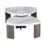 Table gigogne de style contemporain avec roulettes cachées pour un pivot facile