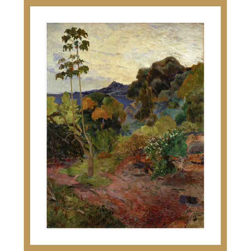 «Martinique Landscape» par Paul Gauguin - Estampe numérique encadrée, H 41,48 po x l 33,5 po