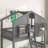 Twin over Twin House Bunk Bed with Roof , Window, Window Box, Door , with Safety Guardrails and Ladder-1851321100