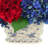 Red, White and Blue Hydrangea Arrangement in Ceramic Vase