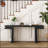 66" Extra Wide Real Wood Veneered Console Table, Minimalist Sofa Table Behind Couch For Entryway, Hallway, Living Room, Home Office, Black-2130920929