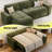 Multifunctional Sectional Sleeper Sofa With Usb/Type-C Charging, 5-Position Recline, Tool-Free Assembly, Chenille Fabric With Washable Covers-L Shape Sofa-394931881-397086784
