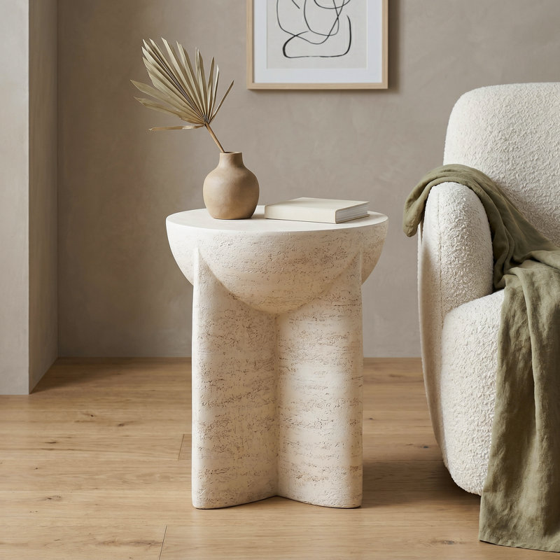 Table d'appoint ronde en céramique Durkin
