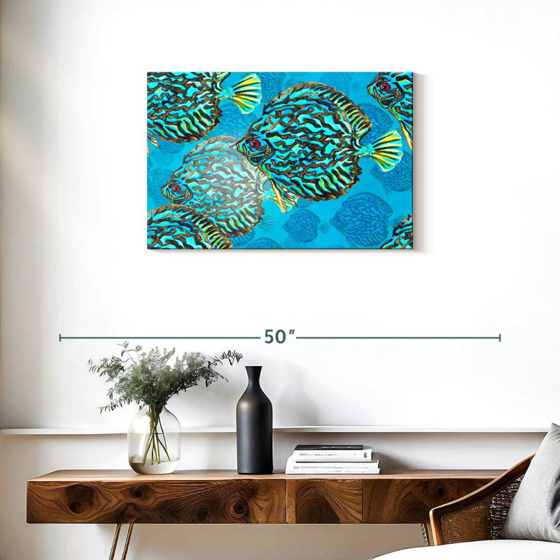 Brampt Turquoise Discus Fish, 20'' H x 30'' W