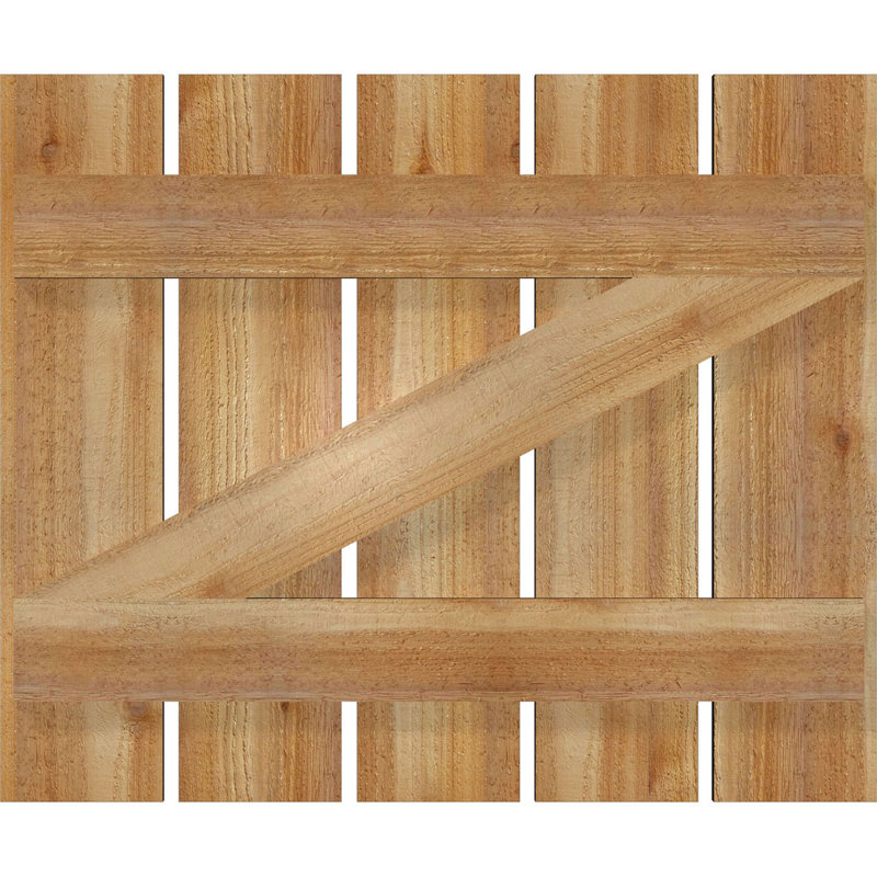 Volets espacés de 5 3/8 po avec barre en Z, cèdre rouge de l'Ouest TimberCraft (par paire), 28 7/8 po, 24 po
