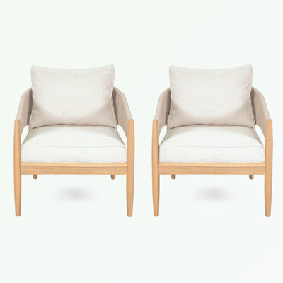 Ensemble de 2 chaises d'extérieur avec coussin moelleux