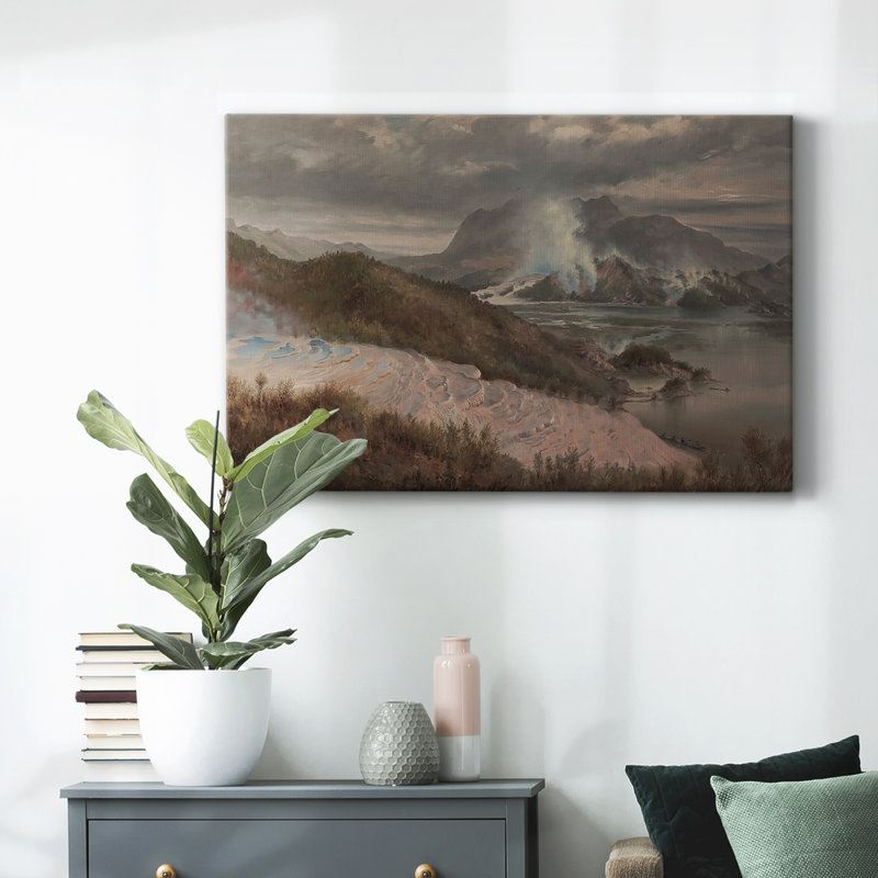 Paysage rétro - CDXCV III, H 19 po x l 28 po x P 1,5 po, Toile tendue