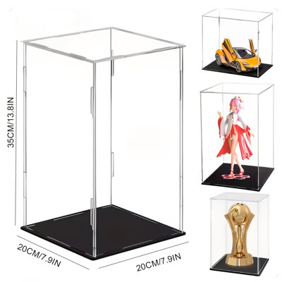 Vitrine en acrylique transparent pour objets de collection – Boîte de rangement transparente avec couvercle, vitrine anti-poussière pour figurines, bijoux, cartes à collectionner, baskets et objets de décoration.