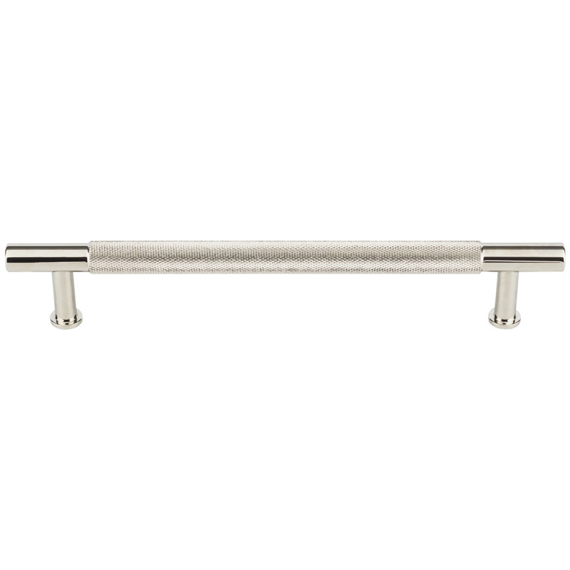 Beliza Knurled Bar Pull, Polished Brass, 6 5/16"