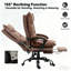 Fauteuil de bureau inclinable avec repose-pieds - réglable et pour la détente au bureau personnel-1632220181