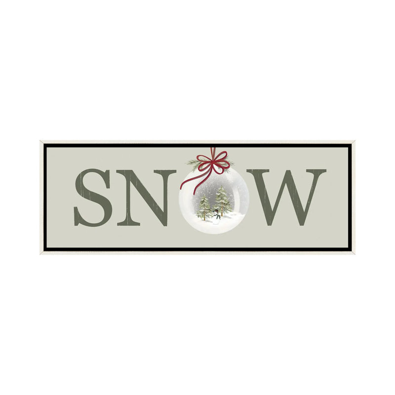 «Christmas SNOW Sign», reproduction d'art sur toile encadrée, H 12 po x l 36 po, Impression encadrée sans passe-partout