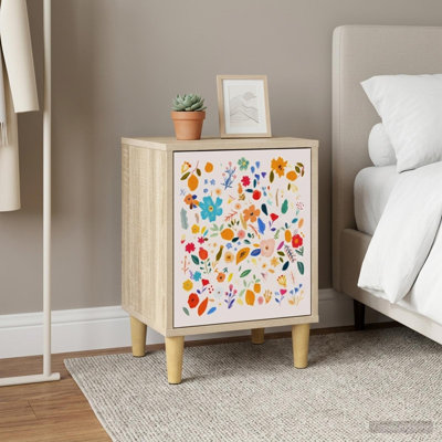  Bedside Cabinet Sonoma Oak Engineered Wood Nightstand Bedroom Furniture