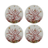 Coral Reef Vegan Leather Round Beaded Placemat
