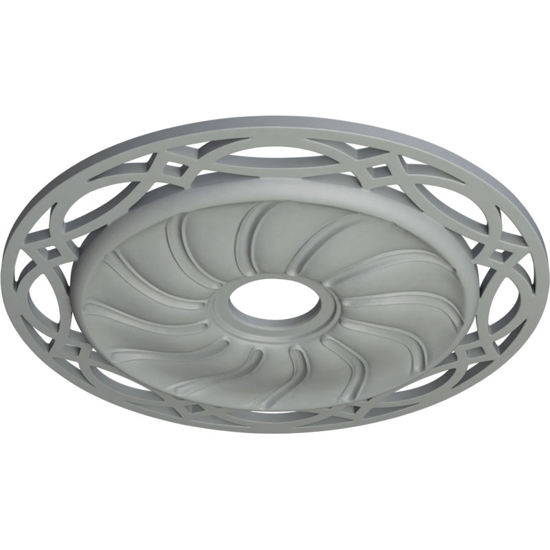 Médaillon de plafond lisse en carton Endurathane, diamètre extérieur de 29 1/8 po x P 1 1/2 po (convient aux auvents jusqu'à 9 1/8 po), fini désert Gobi peint à la main