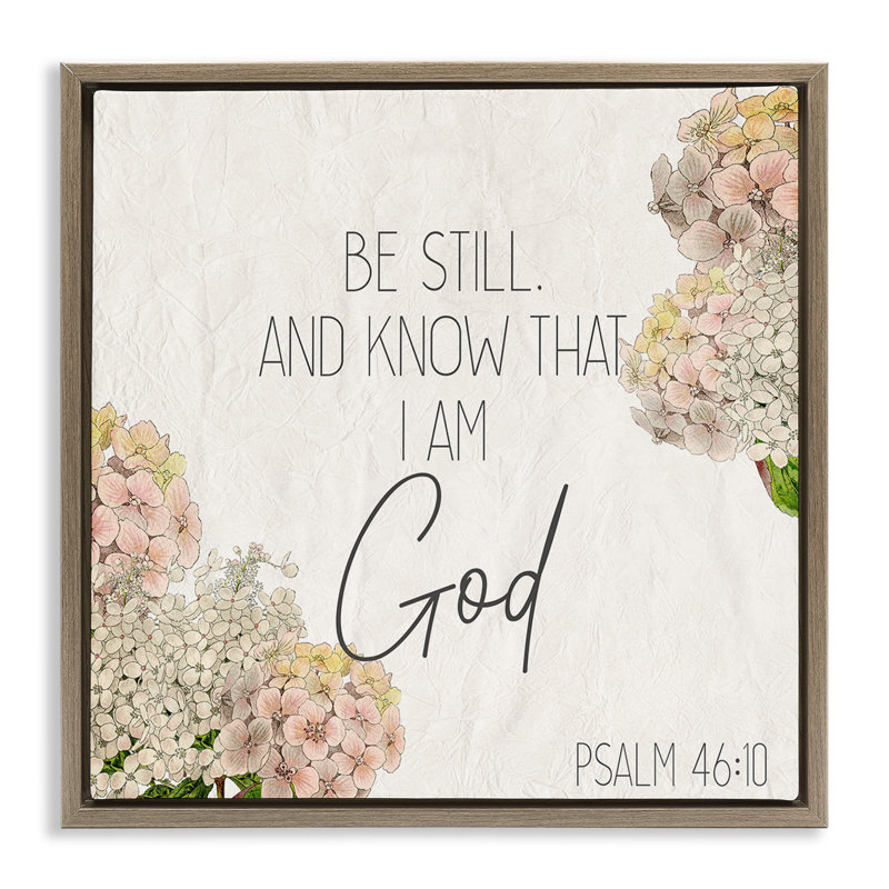 «Be Still», art mural encadré sur toile Floater par Kim Allen, Cadre flottant orme Montalcino, H 18 po x l 18 po