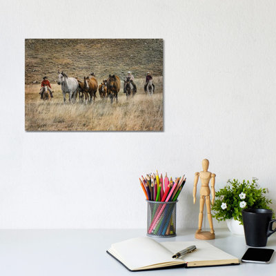 Moving Horses by Rhonda Thompson - Wrapped Canvas Print