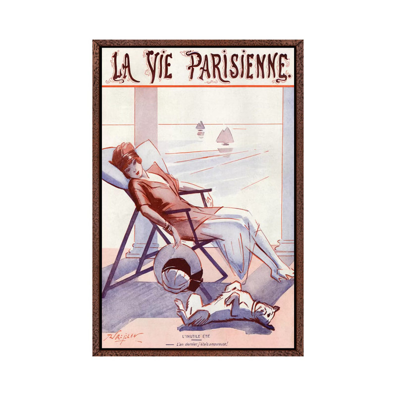 1920 La Vie Parisienne Magazine Cover 1 Piece Wall Art on Canvas, 66.04 cm H x 45.72 cm W, Classic Wood Framed