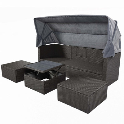 Outdoor Patio Rectangle Daybed With Retractable Canopy by GRILLO HOME