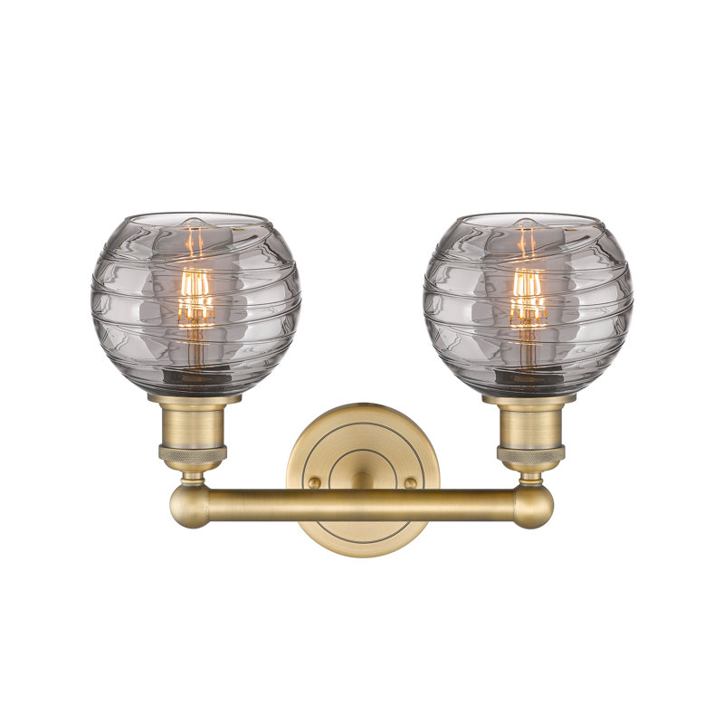 Cambria 2 - Light Dimmable Vanity Light, Brushed Brass, Light Smoke
