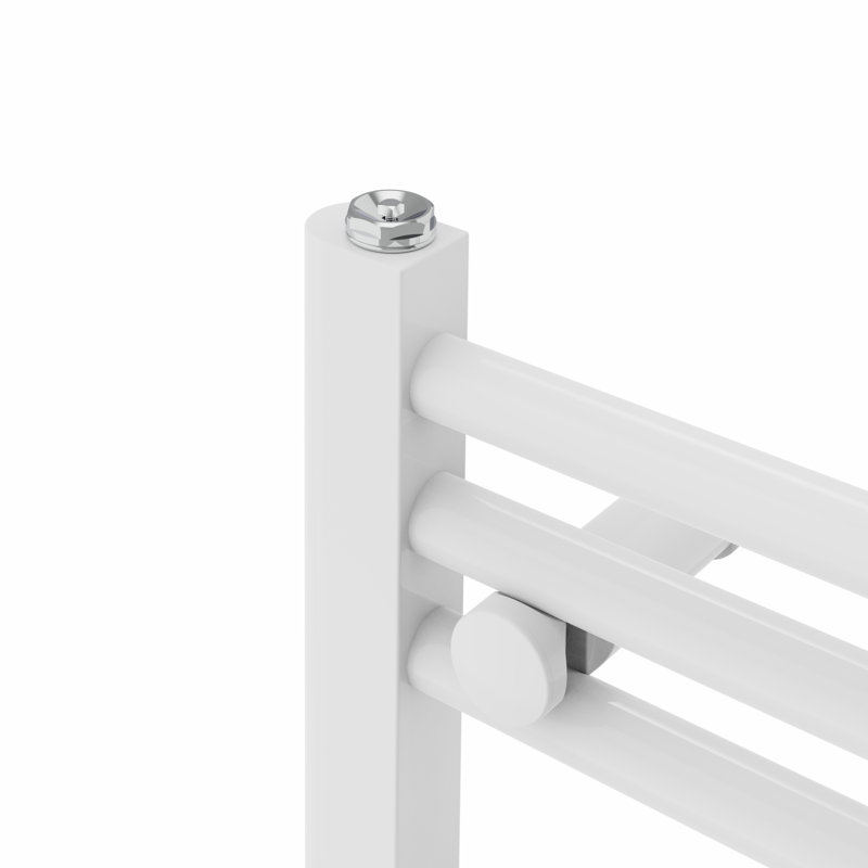 Wiest Straight Heated Towel Rail Radiator Bathroom Ladder Warmer, White, 80cm H x 30cm W x 3cm D, Straight Towel Rail