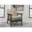 Chaise d'appoint rembourrée en tissu brun clair 1 pièce en bois d'hévéa massif gris antique