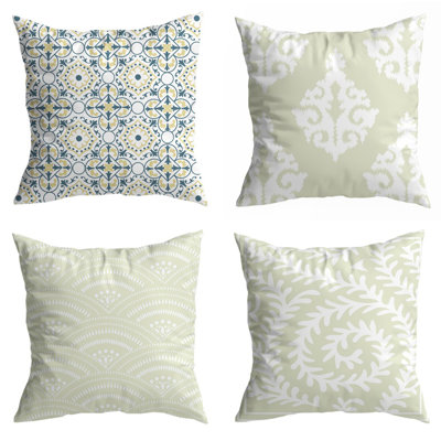 Decorative Throw Pillows 18"X18", Set Of 4 Throw Pillowcases With Zipper Square Pillows For Bed, Couch, Sofa And Patio Furniture