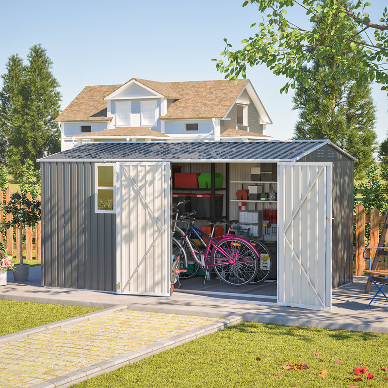 8*12 Ft Outdoor Storage Shed With Windows And Foundation